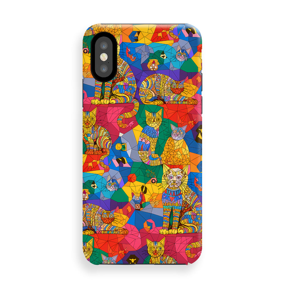 Colorful Cat Mosaic Phone Cases