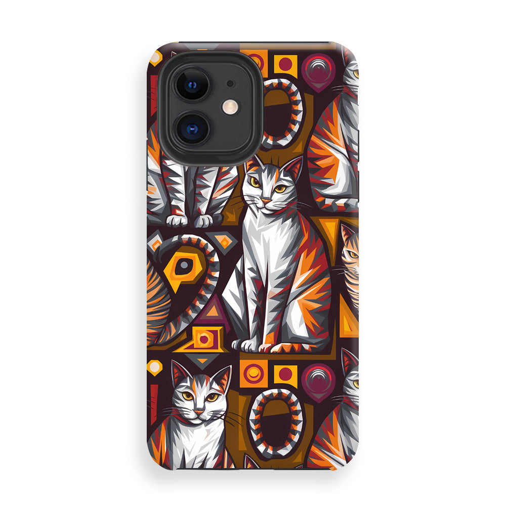 Feline Geometric Fusion Phone Cases