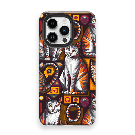 Feline Geometric Fusion Phone Cases