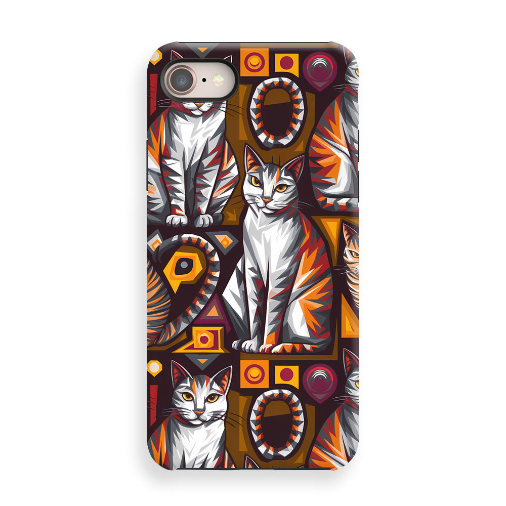 Feline Geometric Fusion Phone Cases