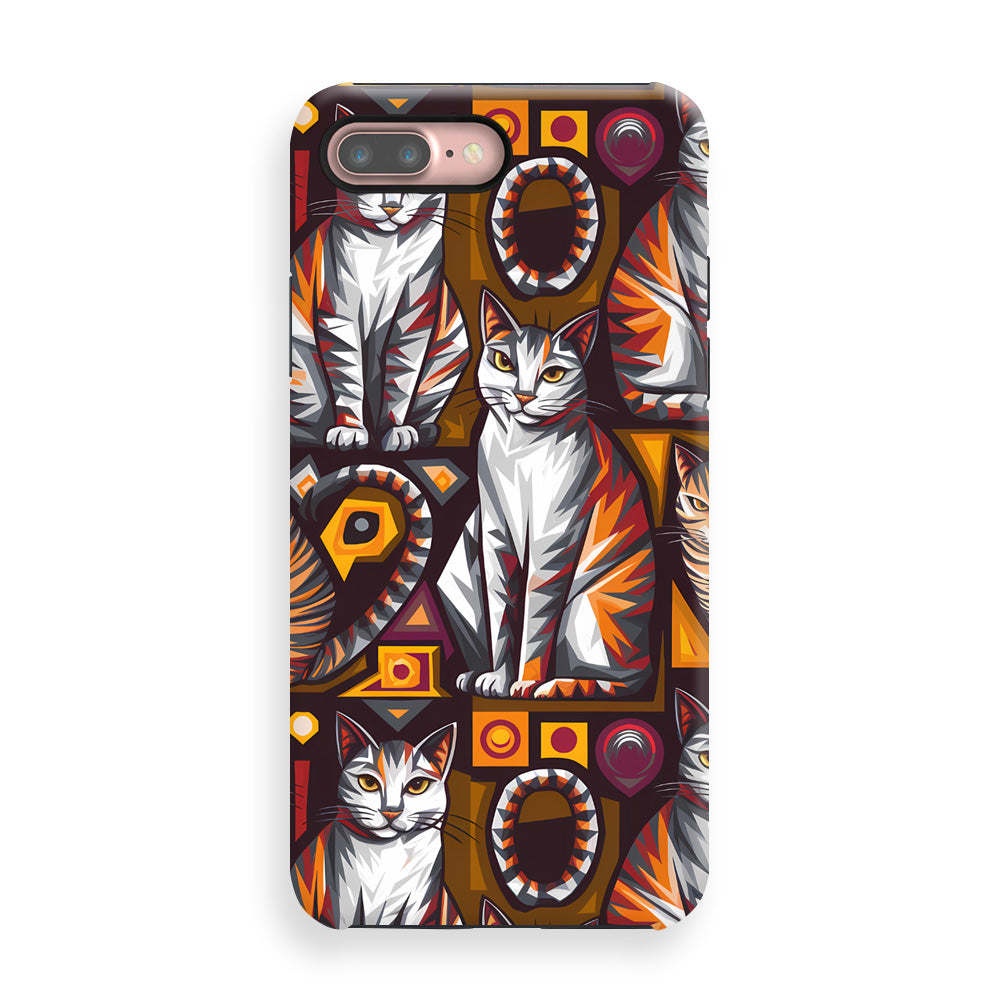 Feline Geometric Fusion Phone Cases