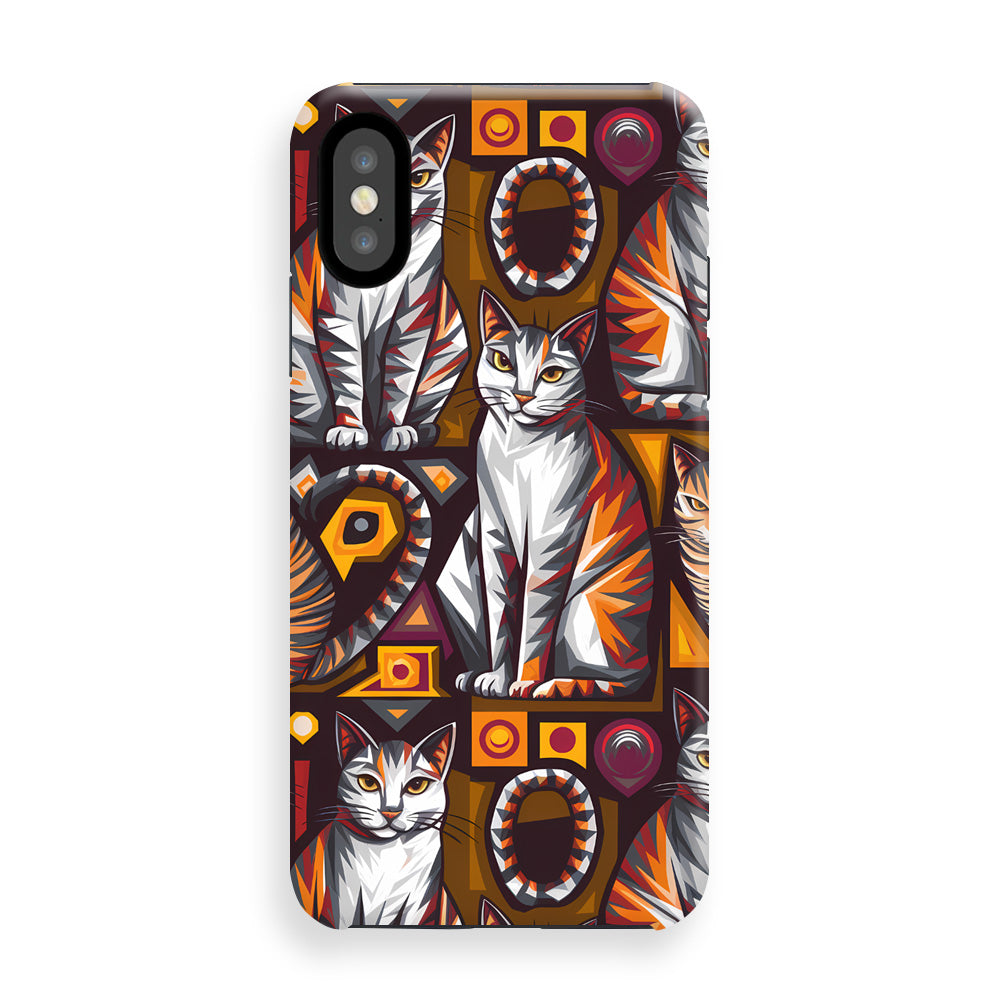 Feline Geometric Fusion Phone Cases