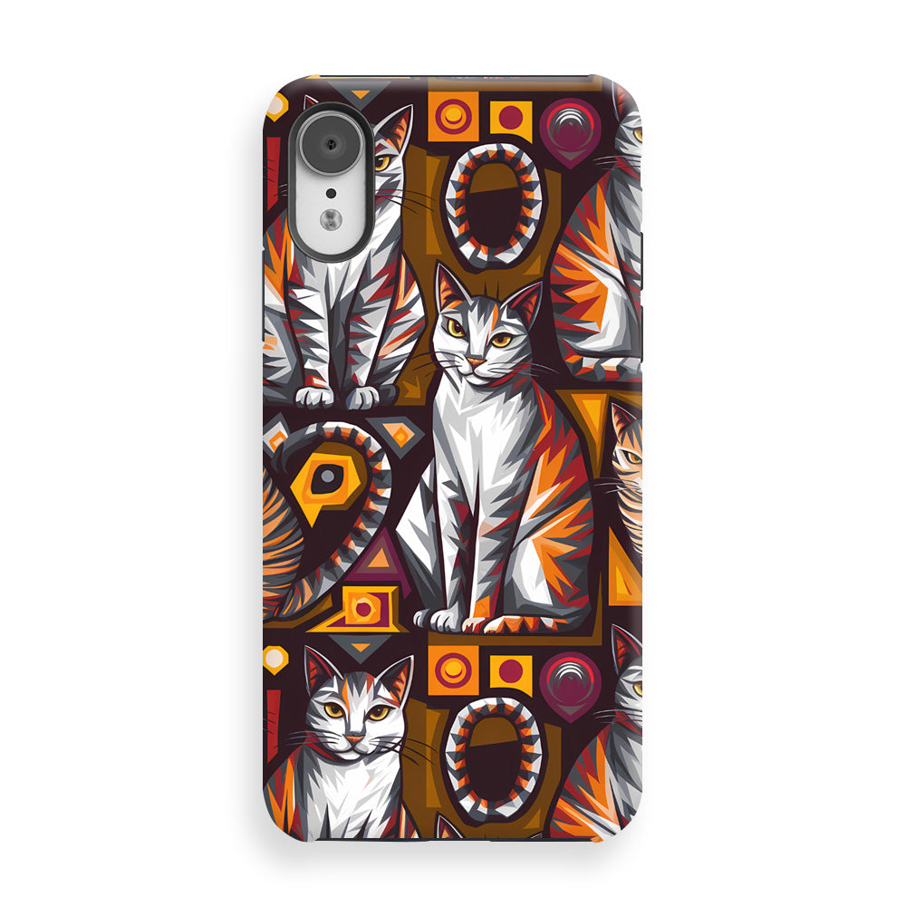 Feline Geometric Fusion Phone Cases