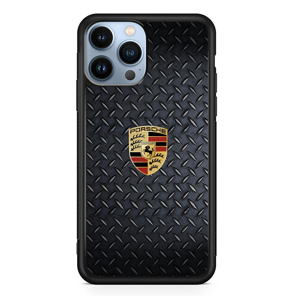 Porsche Black Steel Carbon Wall iPhone 13 Pro Case