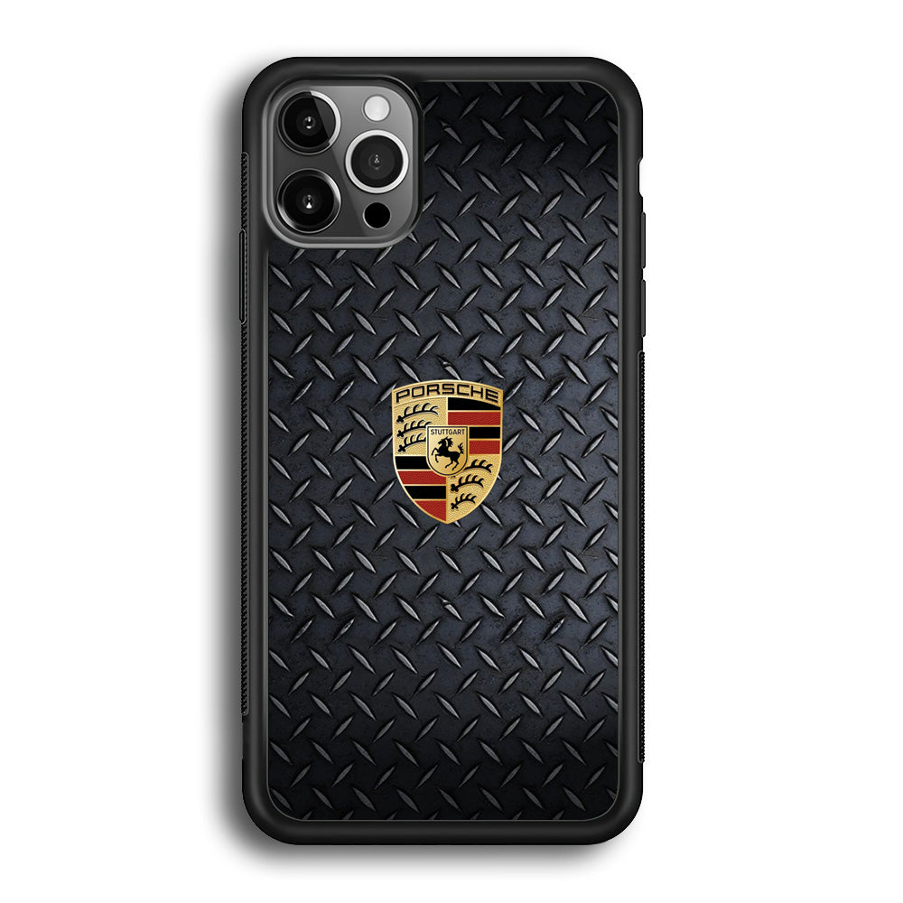 Porsche Black Steel Carbon Wall iPhone 12 Pro Max Case