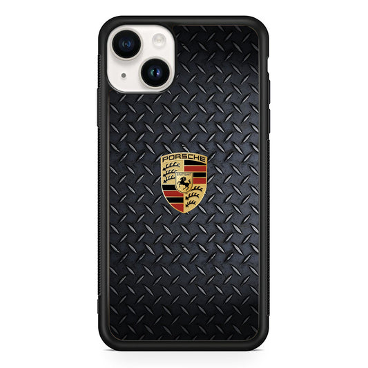 Porsche Black Steel Carbon Wall iPhone 15 Case