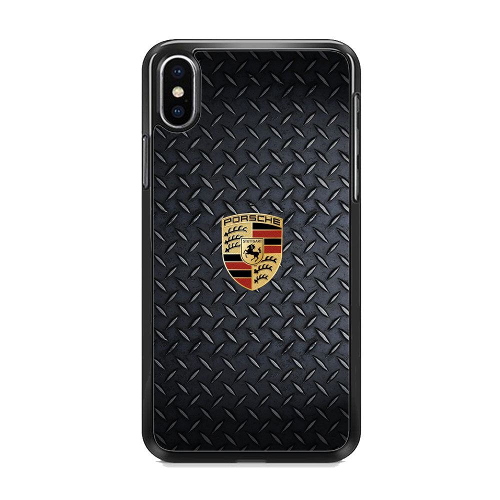 Porsche Black Steel Carbon Wall iPhone X Case