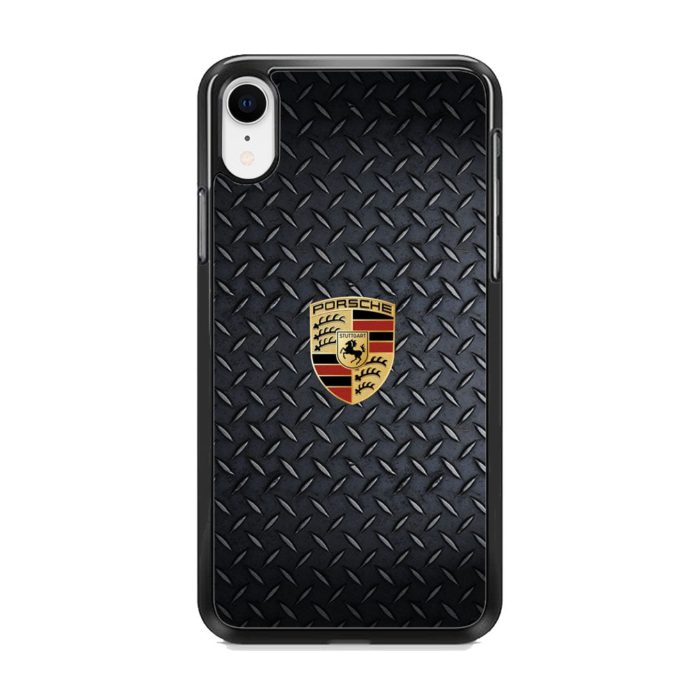 Porsche Black Steel Carbon Wall iPhone XR Case