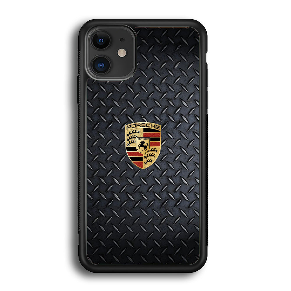 Porsche Black Steel Carbon Wall iPhone 12 Case