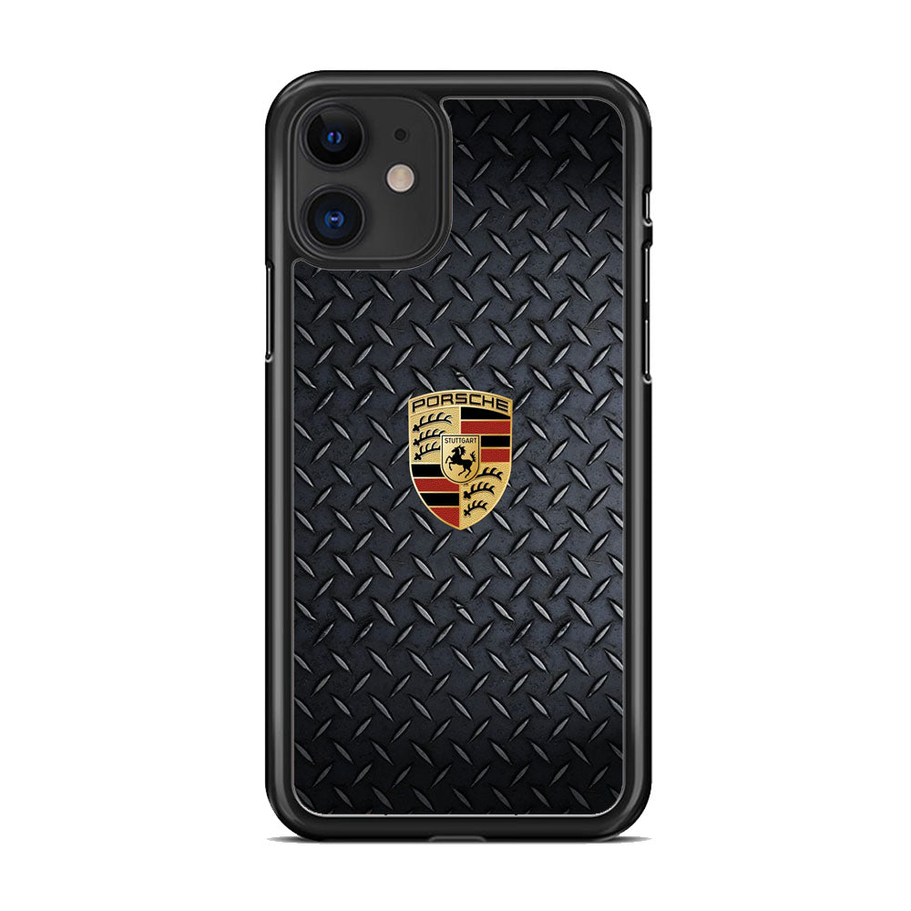 Porsche Black Steel Carbon Wall iPhone 11 Case