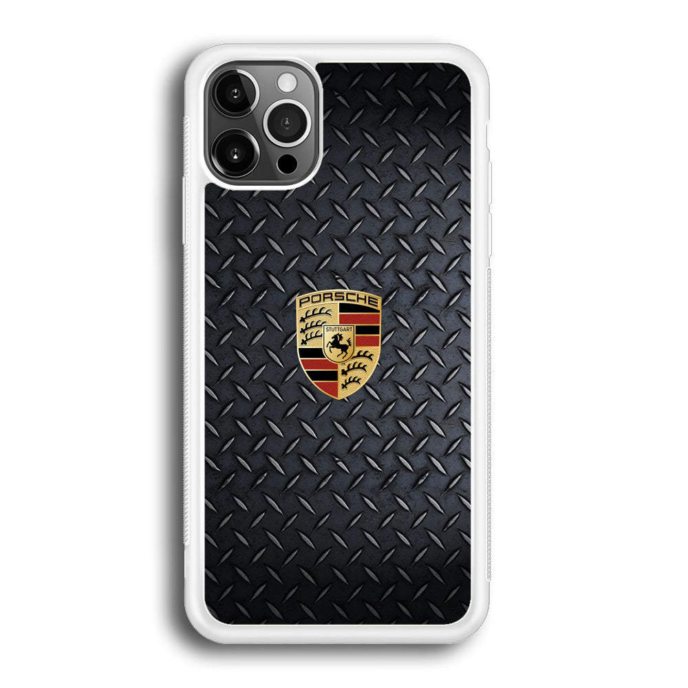 Porsche Black Steel Carbon Wall iPhone 12 Pro Max Case