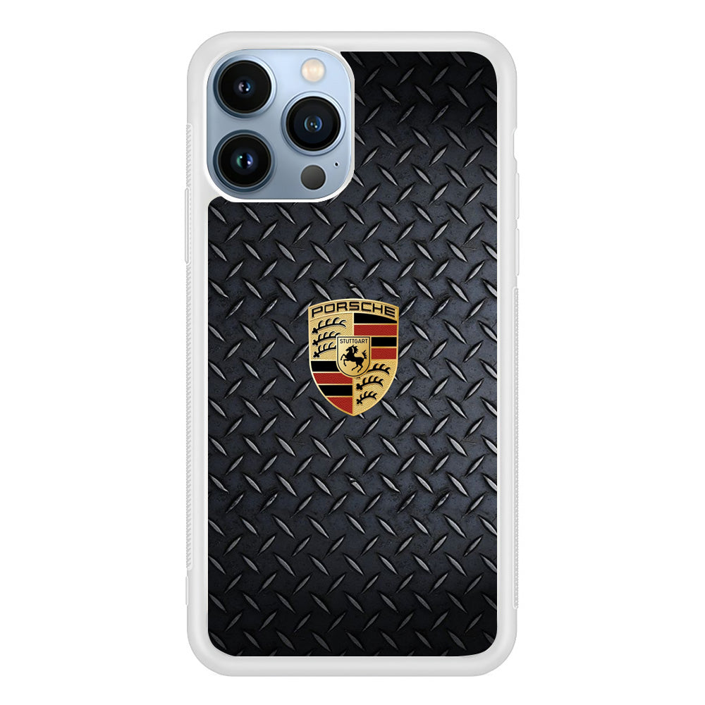 Porsche Black Steel Carbon Wall iPhone 13 Pro Max Case