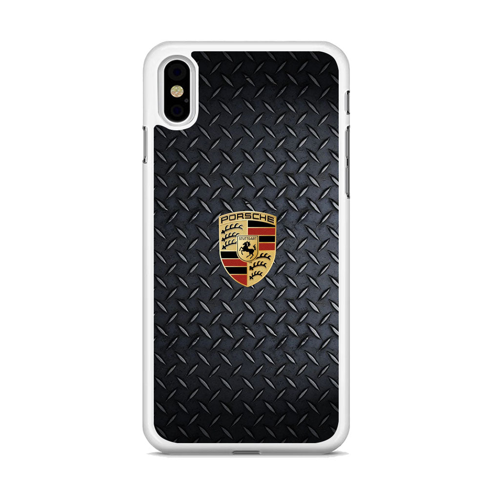 Porsche Black Steel Carbon Wall iPhone X Case