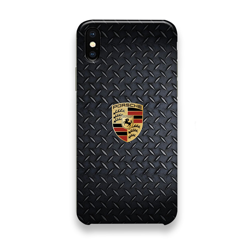 Porsche Black Steel Carbon Wall iPhone X Case