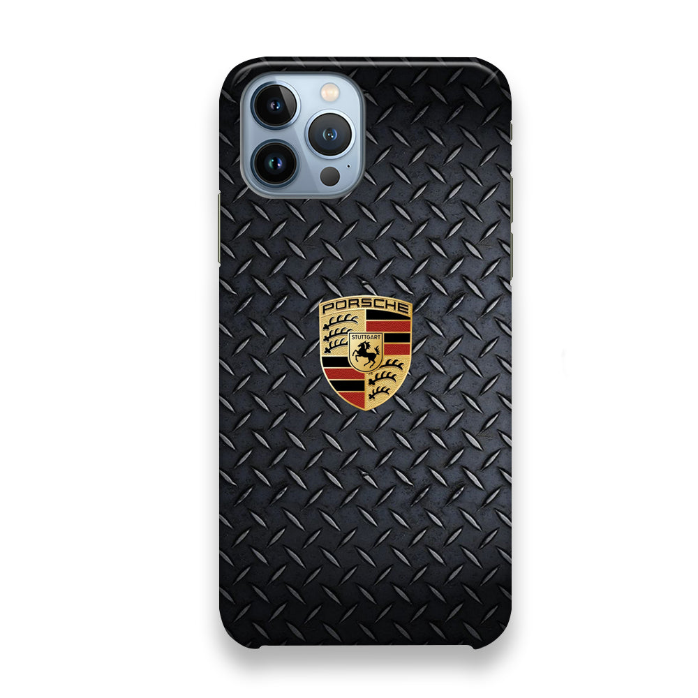 Porsche Black Steel Carbon Wall iPhone 13 Pro Max Case