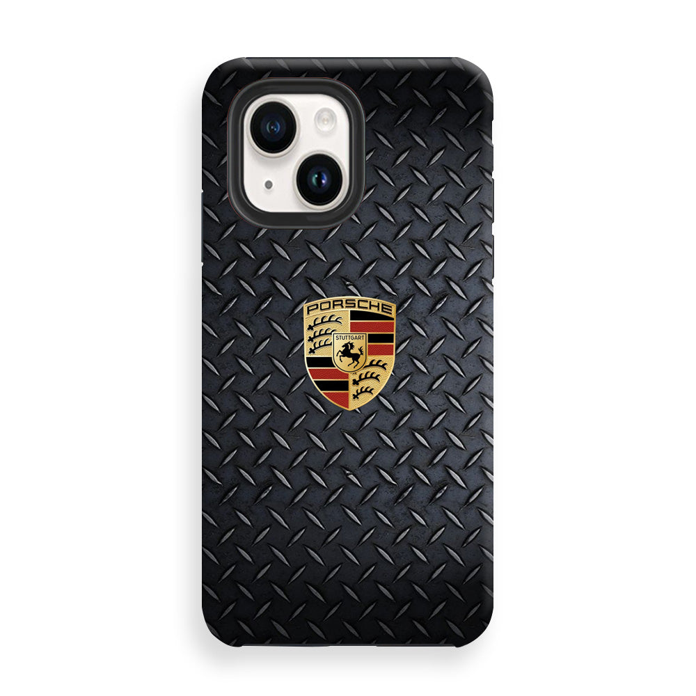 Porsche Black Steel Carbon Wall iPhone 15 Case