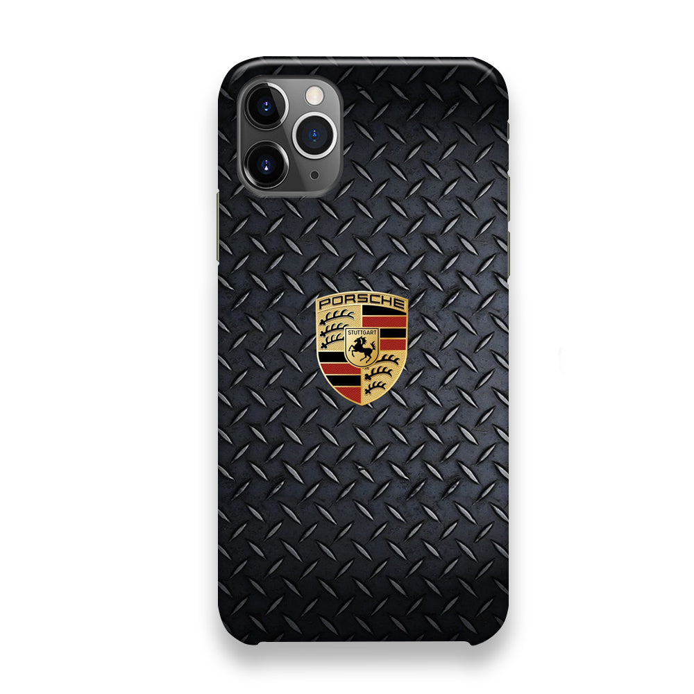 Porsche Black Steel Carbon Wall iPhone 12 Pro Case