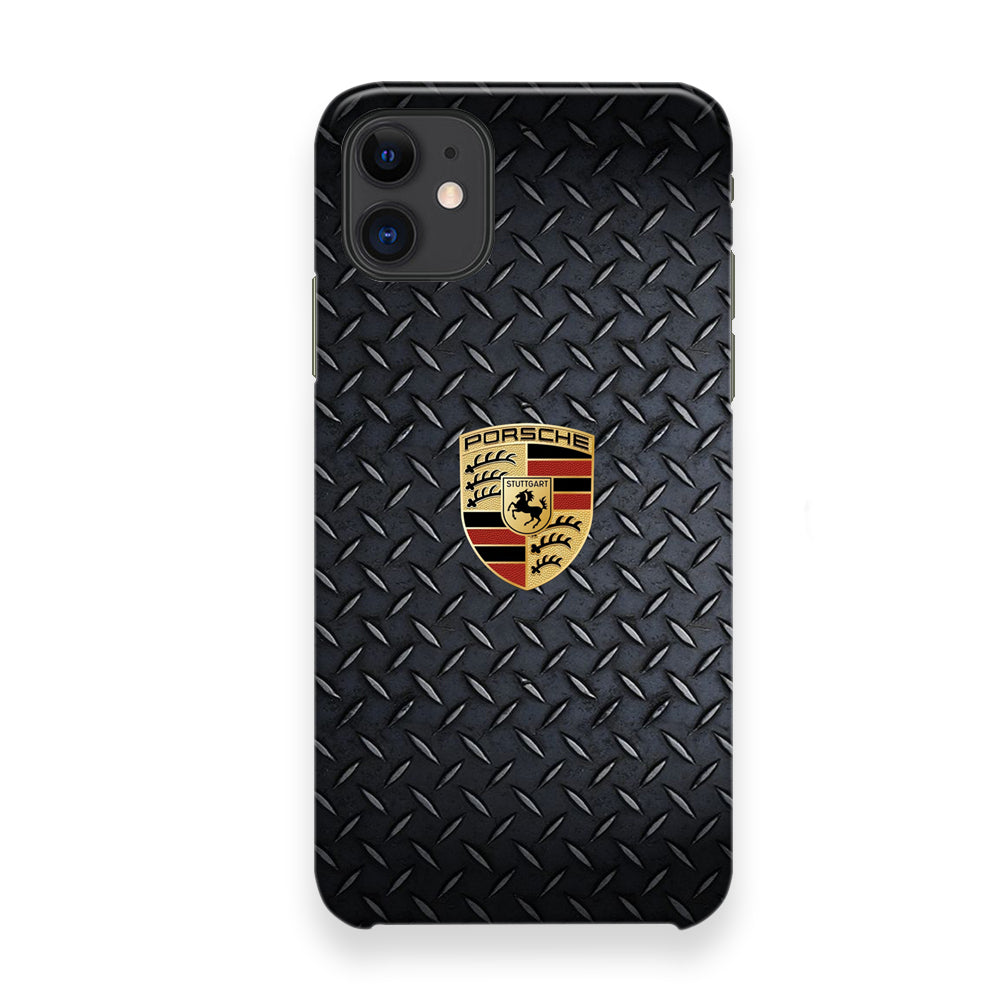 Porsche Black Steel Carbon Wall iPhone 12 Case