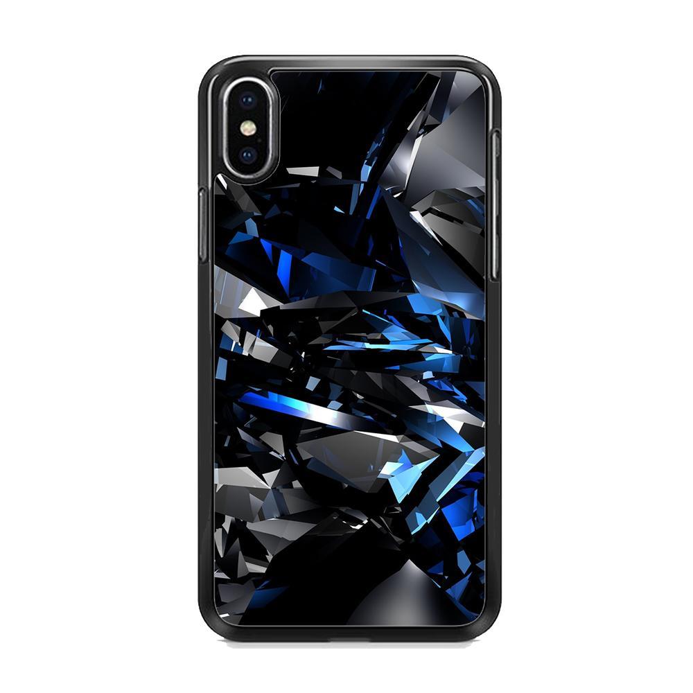 3D Black Blue Crystal iPhone X Case - Octracase