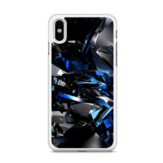 3D Black Blue Crystal iPhone X Case - Octracase