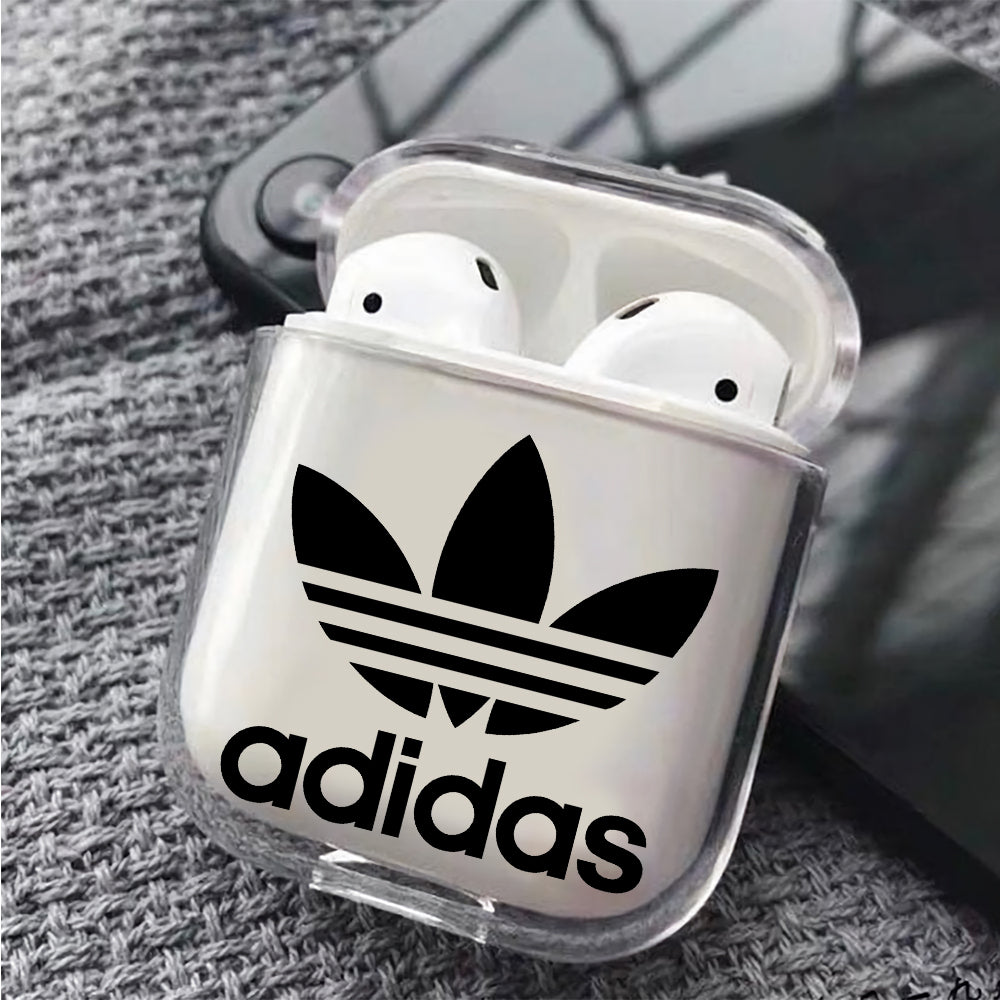 Adidas Logo Hard Plastic Protective Clear Case Cover For Apple Airpods - Octracase