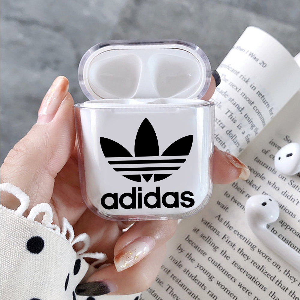 Adidas Logo Hard Plastic Protective Clear Case Cover For Apple Airpods - Octracase