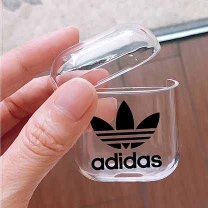 Adidas Logo Hard Plastic Protective Clear Case Cover For Apple Airpods - Octracase