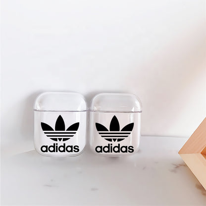 Adidas Logo Hard Plastic Protective Clear Case Cover For Apple Airpods - Octracase