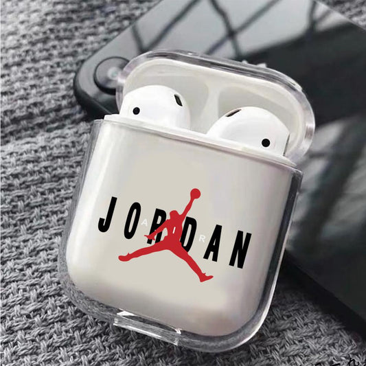 Air Jordan Logo Hard Plastic Protective Clear Case Cover For Apple Airpods - Octracase