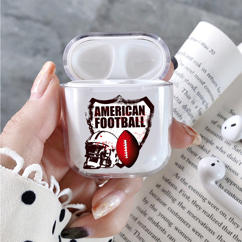 American Football  Hard Plastic Protective Clear Case Cover For Apple Airpods - Octracase