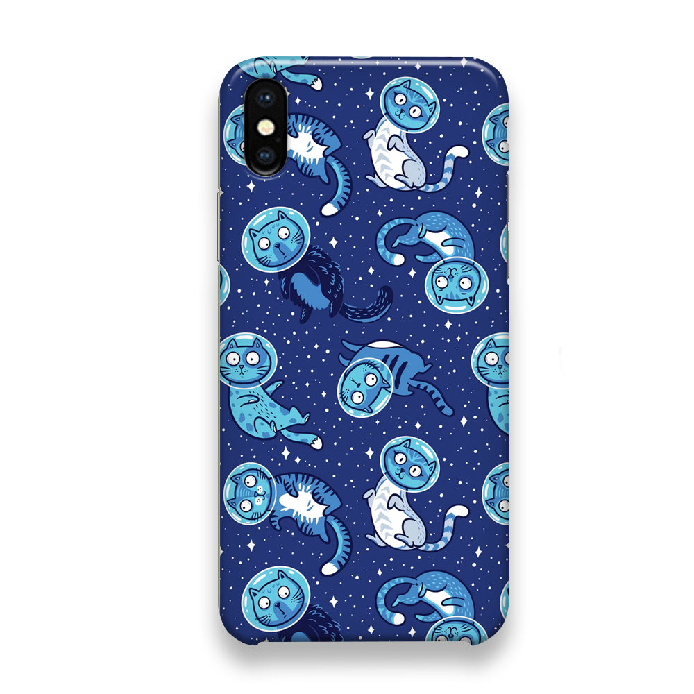 Animal Astronauts Cat in Blue iPhone X Case