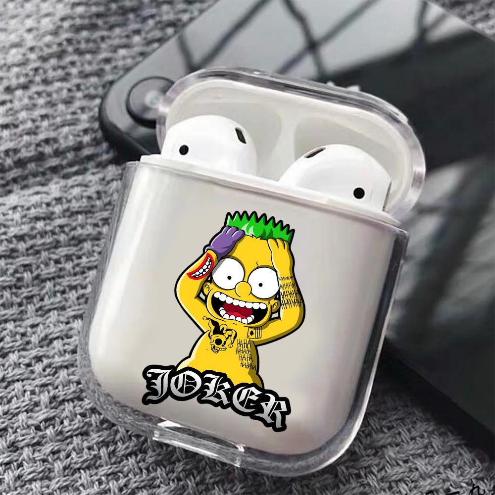 Bart Simpson Joker Hard Plastic Protective Clear Case Cover For Apple Airpods - Octracase