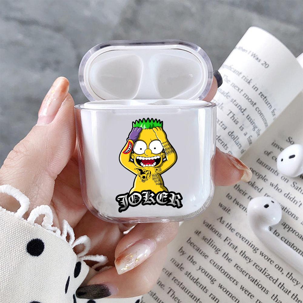 Bart Simpson Joker Hard Plastic Protective Clear Case Cover For Apple Airpods - Octracase