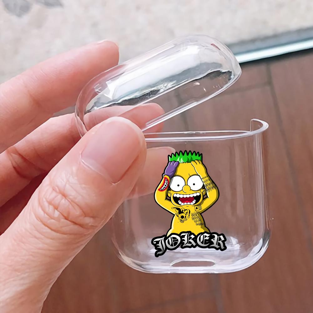 Bart Simpson Joker Hard Plastic Protective Clear Case Cover For Apple Airpods - Octracase