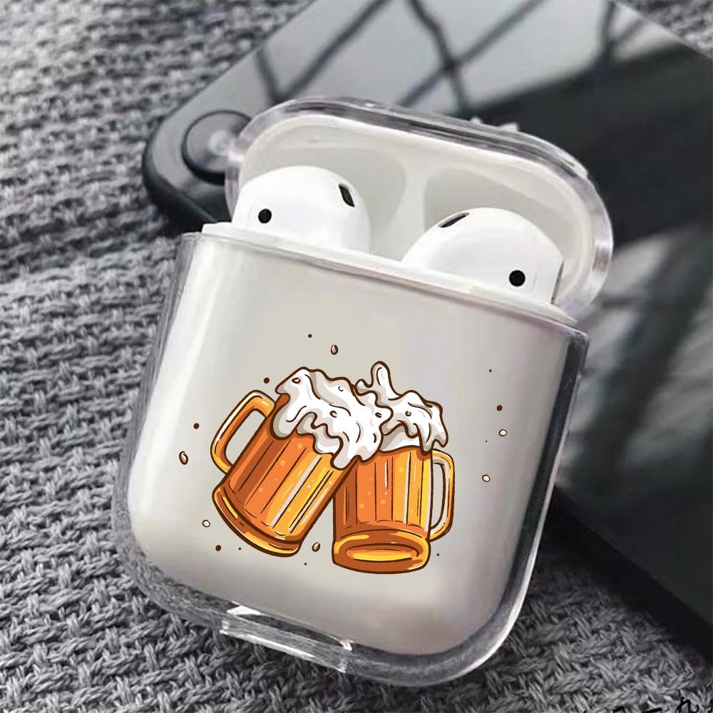 Beer cheers Hard Plastic Protective Clear Case Cover For Apple Airpods - Octracase