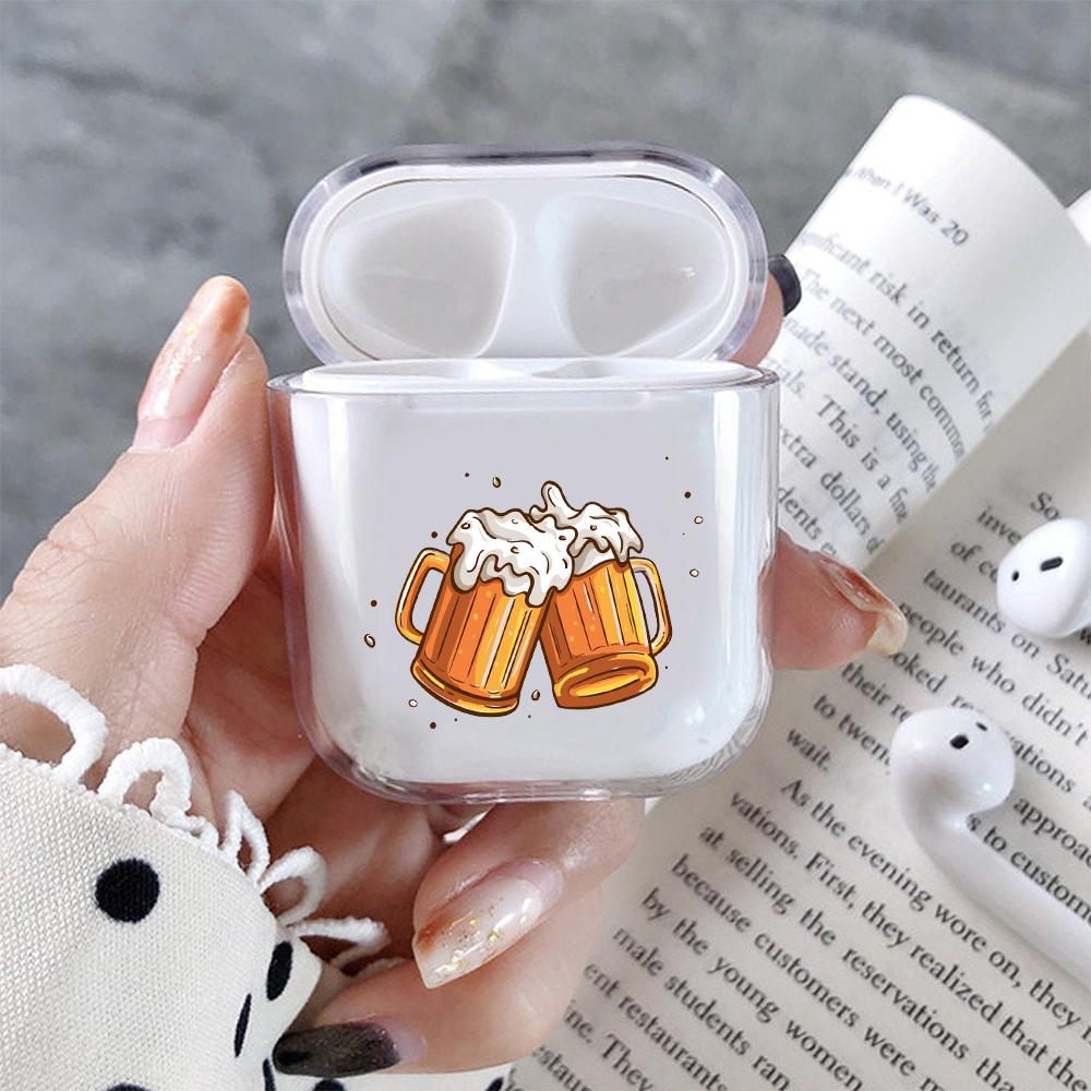 Beer cheers Hard Plastic Protective Clear Case Cover For Apple Airpods - Octracase