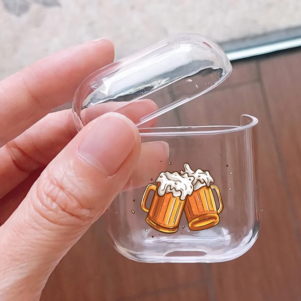 Beer cheers Hard Plastic Protective Clear Case Cover For Apple Airpods - Octracase