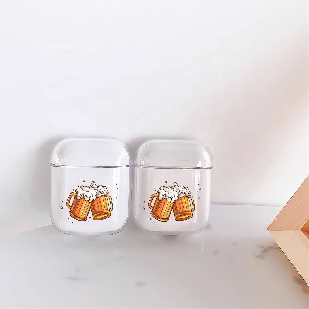 Beer cheers Hard Plastic Protective Clear Case Cover For Apple Airpods - Octracase