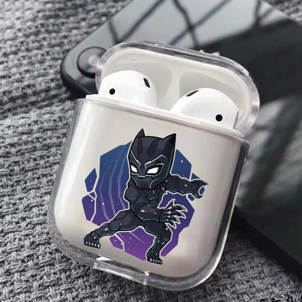 Black Phanter Mini Cartoon Hard Plastic Protective Clear Case Cover For Apple Airpods - Octracase