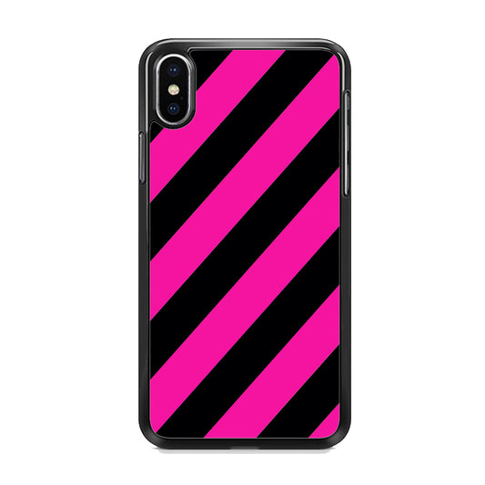 Black Pink Strip iPhone X Case - Octracase