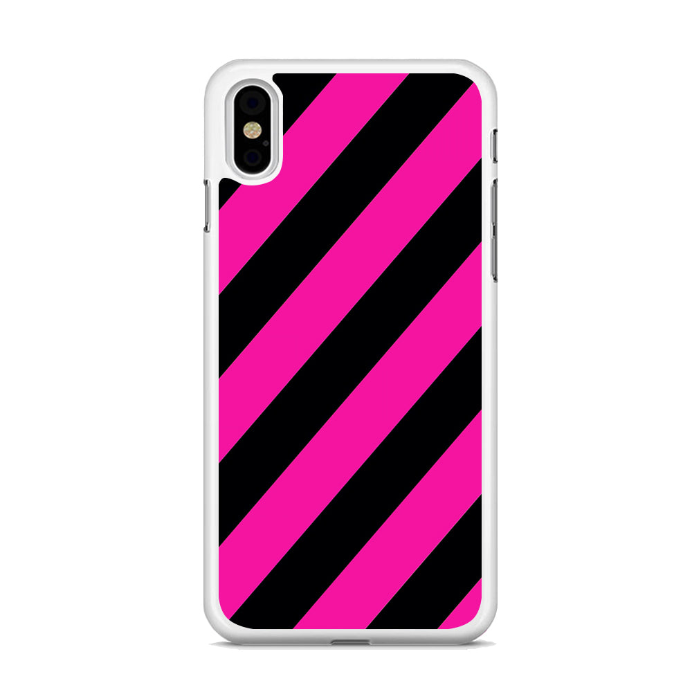 Black Pink Strip iPhone X Case - Octracase