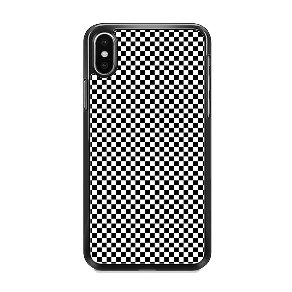 Black White Square Pattern iPhone Xs Case - Octracase