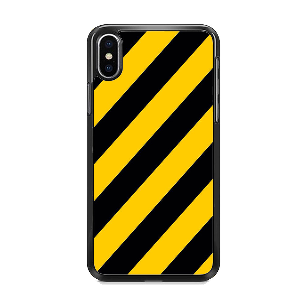 Black Yellow Strip iPhone X Case - Octracase