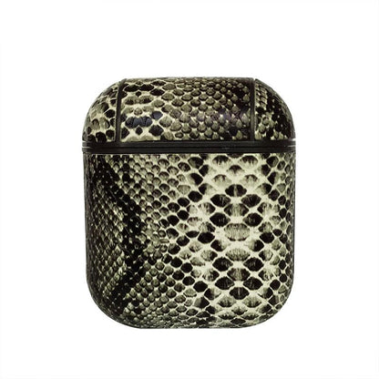 Snake Skin Pattern PU Leather Protective Case Cover For Apple Airpods