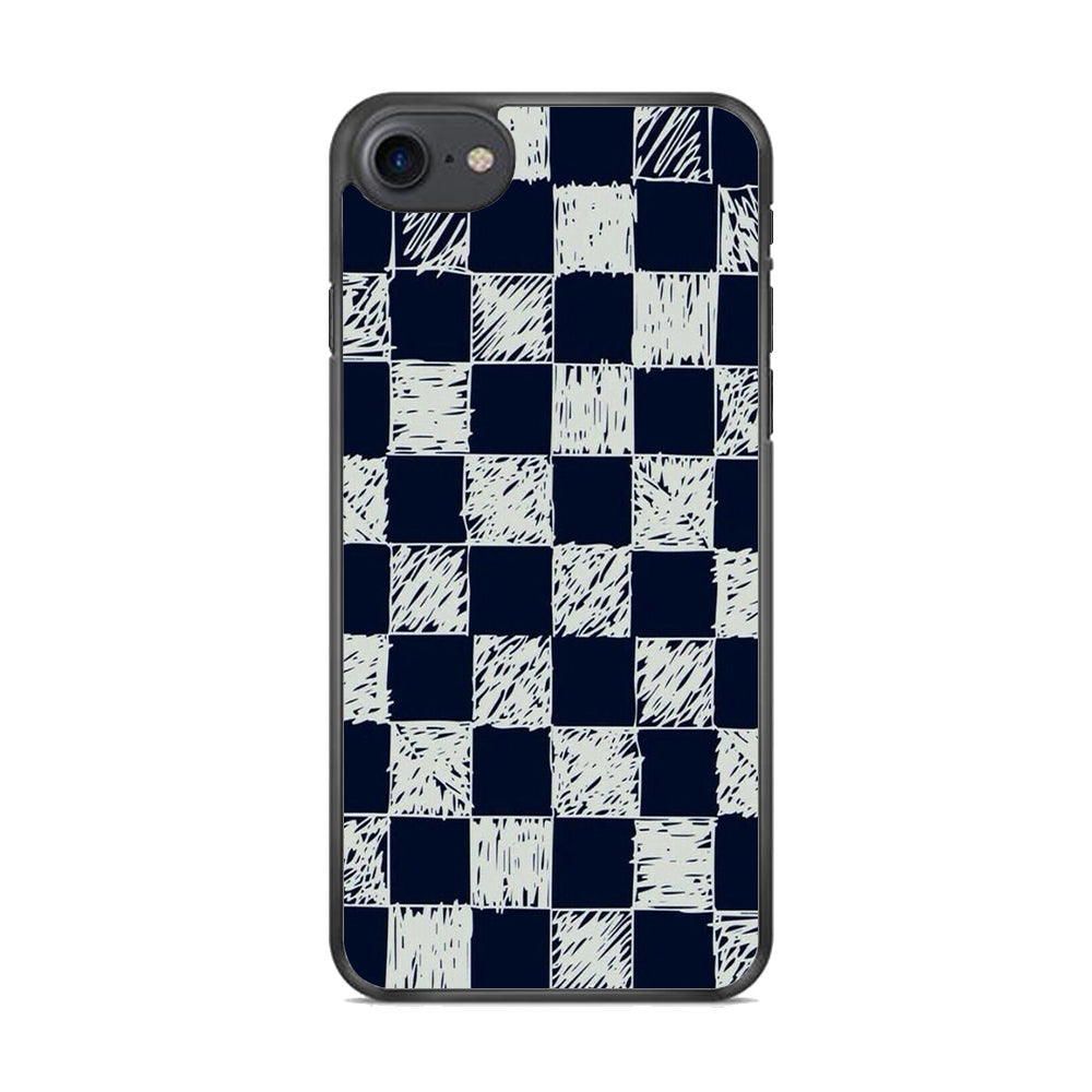 Blue White Square  iPhone 8 Case - Octracase