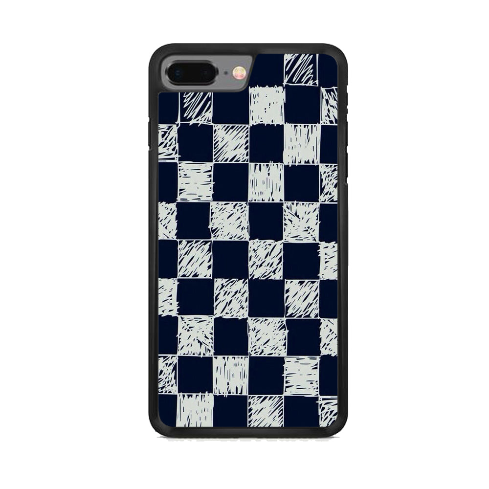 Blue White Square iPhone 8 Plus Case - Octracase