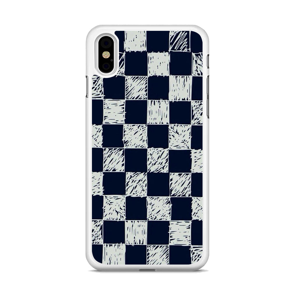 Blue White Square iPhone X Case - Octracase