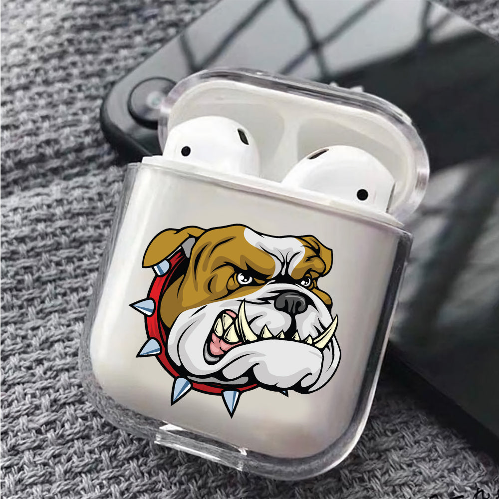 Bulldog Head  Hard Plastic Protective Clear Case Cover For Apple Airpods - Octracase