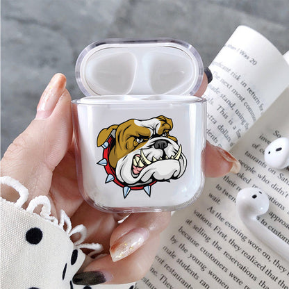 Bulldog Head  Hard Plastic Protective Clear Case Cover For Apple Airpods - Octracase