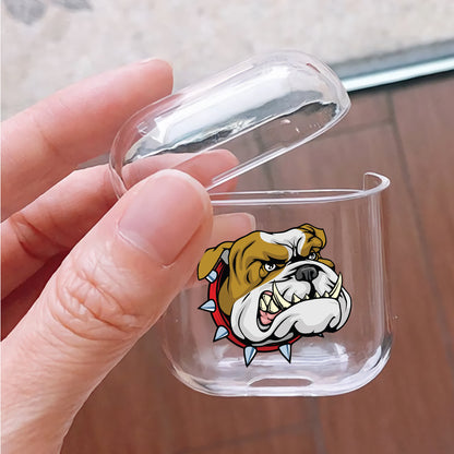 Bulldog Head  Hard Plastic Protective Clear Case Cover For Apple Airpods - Octracase